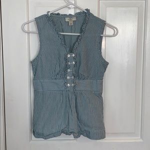 XSP loft teal striped top